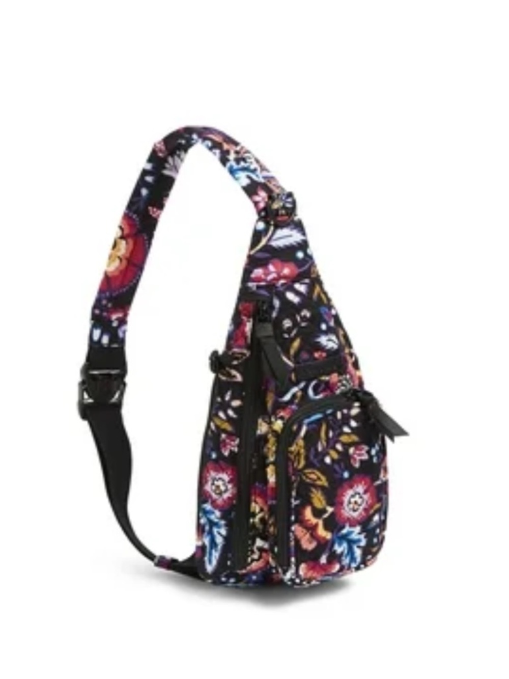 Vera Bradley Quilted Mini Sling Crossbody Backpack — “Foxwood” Black — VGC